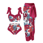 Printed Bikini Set with Sarong
