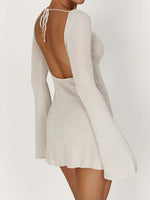 Chic Open-Back Knit Mini Dress