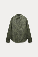 ZARA Floral Eyelet Shirt