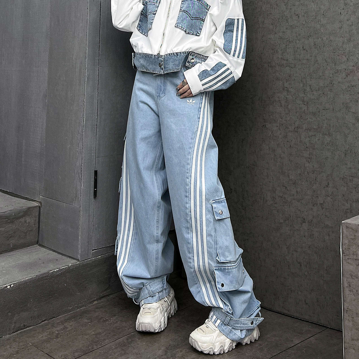 Adidas Wide-Leg Cargo Pants