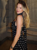 Polka Dot Maxi Dress with Scarf