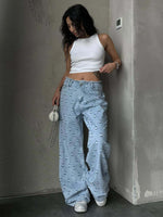 Edgy Distressed Wide-Leg Jeans
