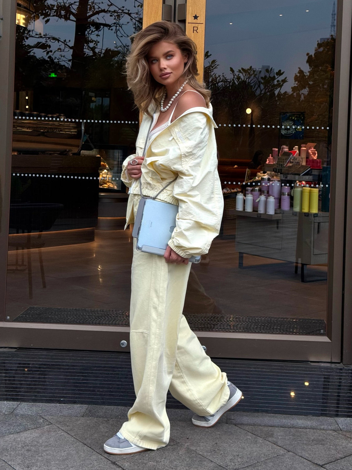 Light Yellow Cropped Jacket