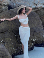 Chic Crochet Corset Top and Skirt Set