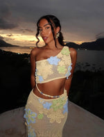 Floral Crochet Bandeau Top and Skirt Set