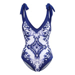 Printed Swimsuit with Sarong