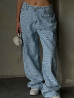 Edgy Distressed Wide-Leg Jeans