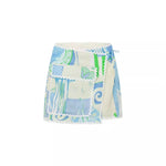 Patterned Short-Sleeve Shirt and Mini Skirt Set