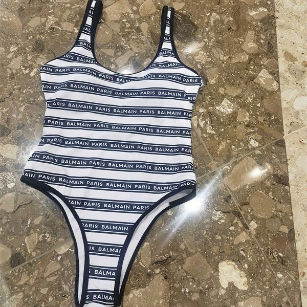 Balmain Striped Swimsuit