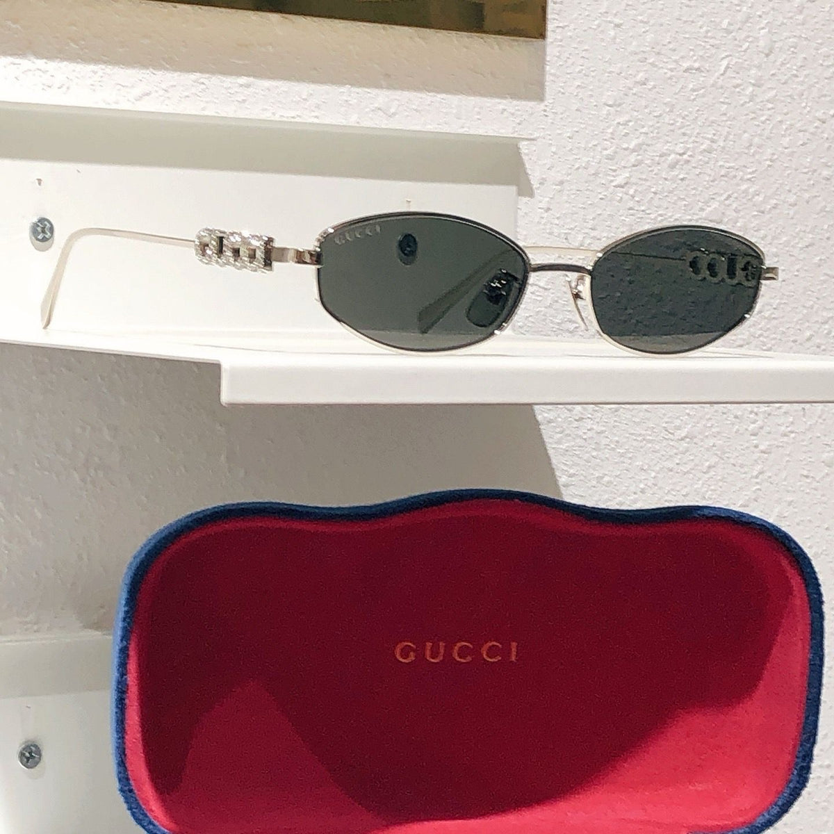 Gucci Embellished Oval Sunglasses