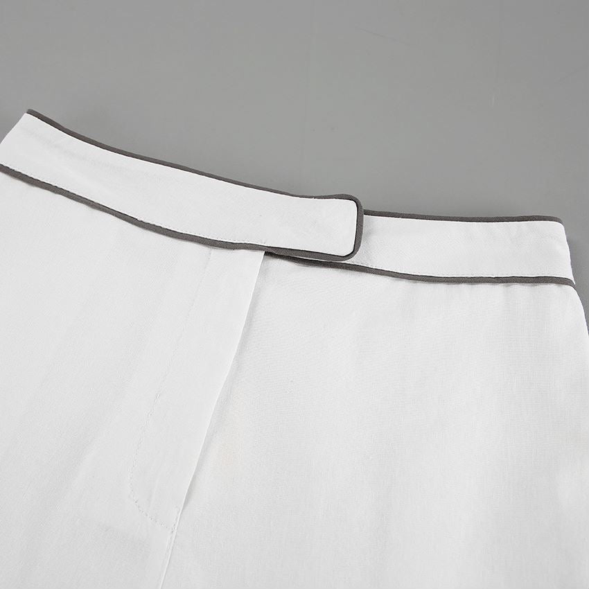 Crisp White Shirt and Belted Shorts Set