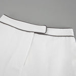 Crisp White Shirt and Belted Shorts Set