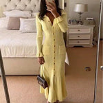 Long ruffled knitted dress