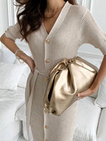 French retro royal style knitted dress