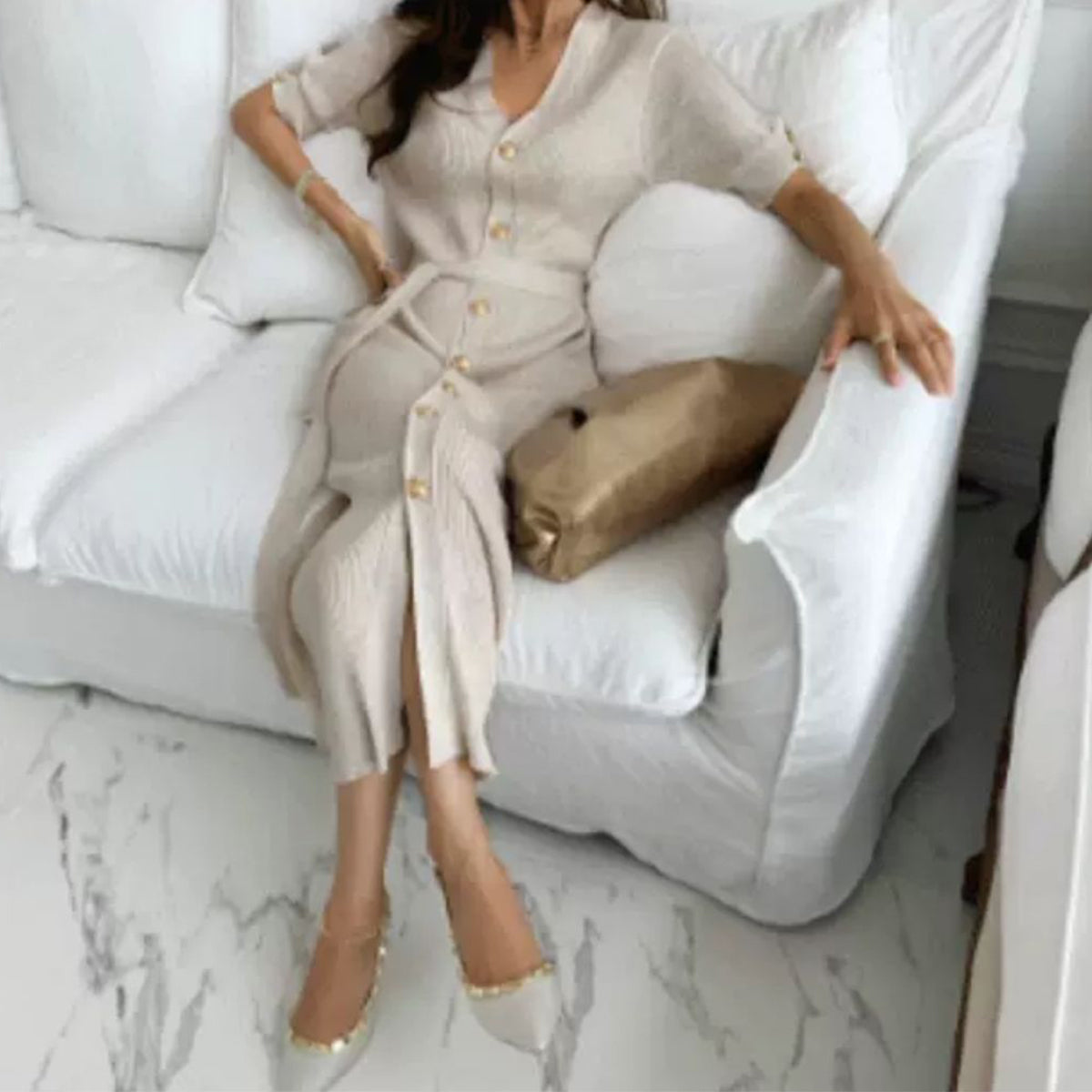 French retro royal style knitted dress