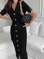 French retro royal style knitted dress