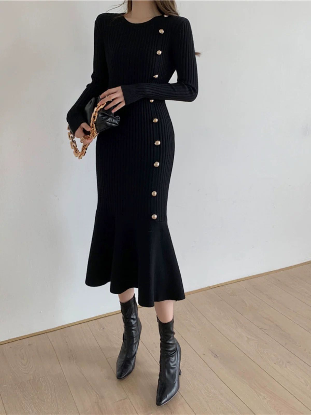 Fishtail knitted dress for women