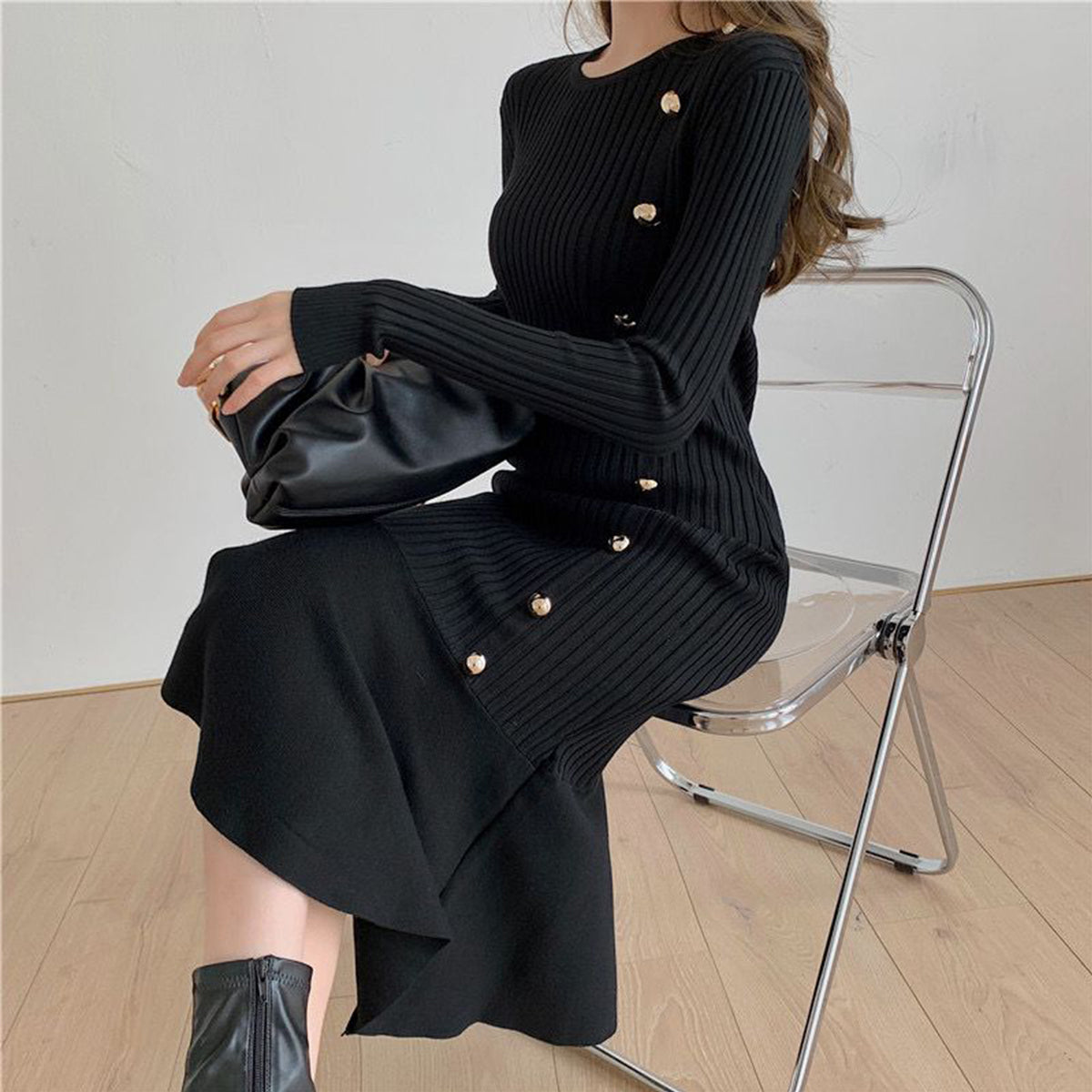 Fishtail knitted dress for women