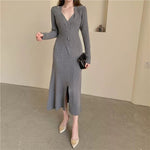 Halterneck sweater knitted dress