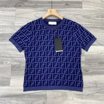 FINDI knitted series presbyopic short-sleeved top vest round neck dress