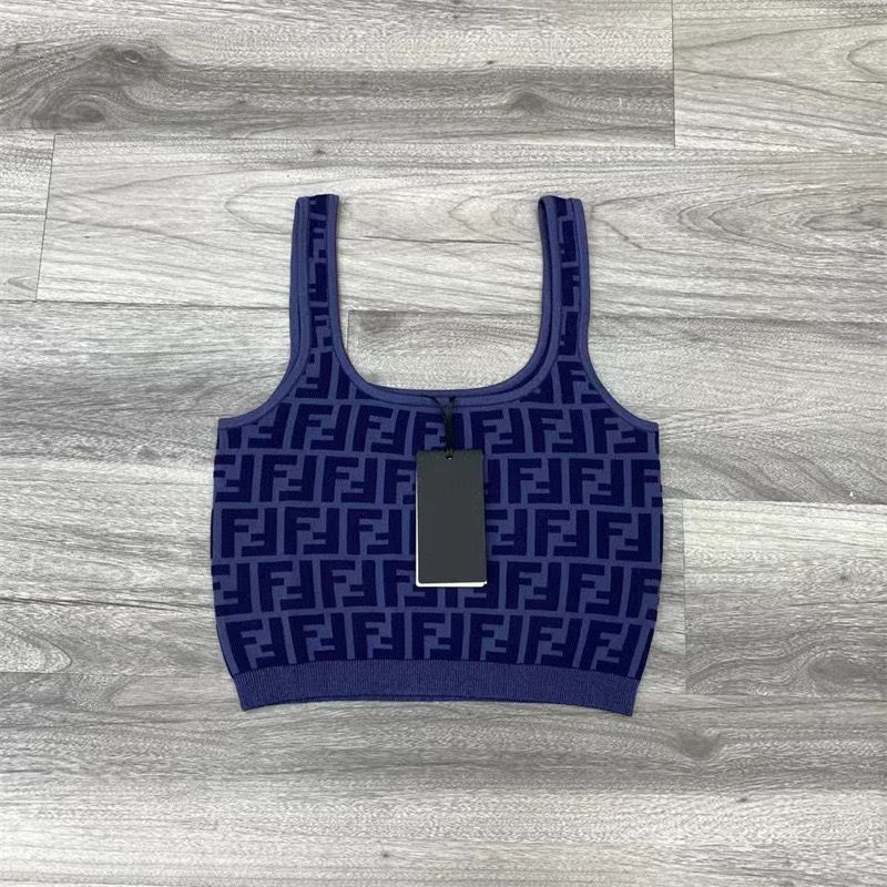 FINDI knitted series presbyopic short-sleeved top vest round neck dress