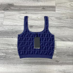 FINDI knitted series presbyopic short-sleeved top vest round neck dress