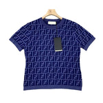 FINDI knitted series presbyopic short-sleeved top vest round neck dress