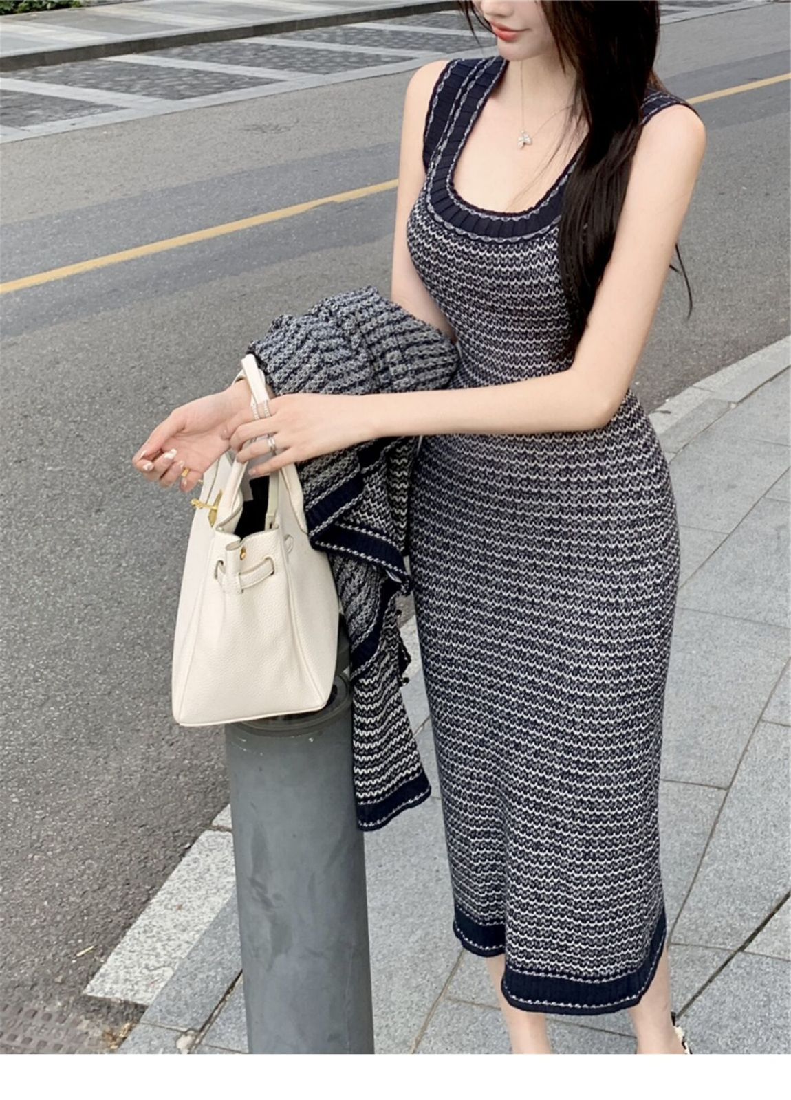 High-end knitted suit