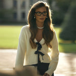 French bow sweater cardigan