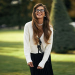 French bow sweater cardigan