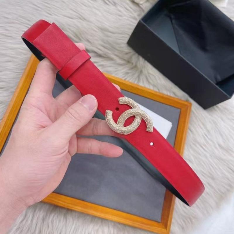 Chanel CC Leather Belt with Gold Hardware