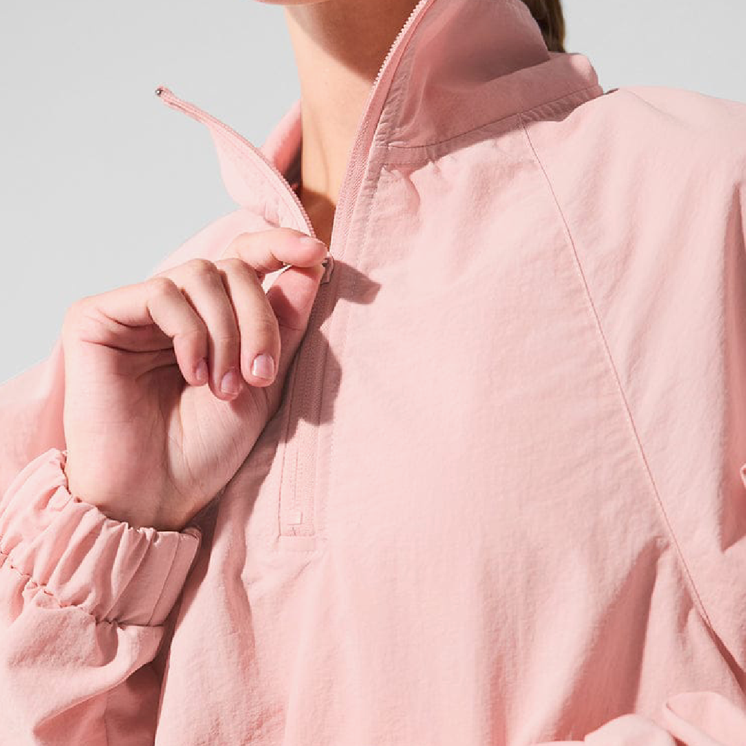 Alo Yoga Cropped Half-Zip Pullover & Flowy Training Short Set