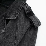 Cropped Belted Denim Jacket