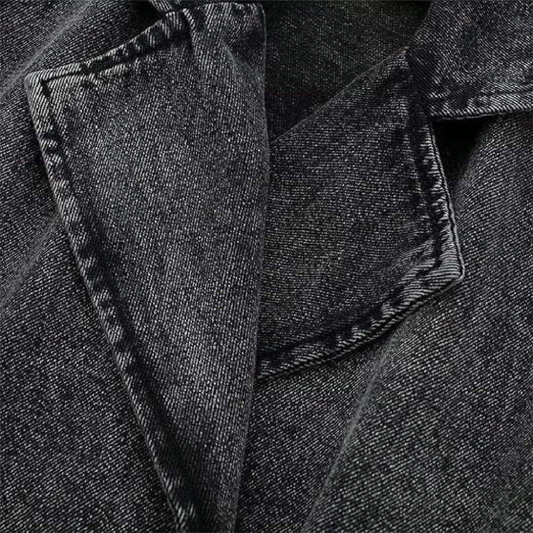 Cropped Belted Denim Jacket