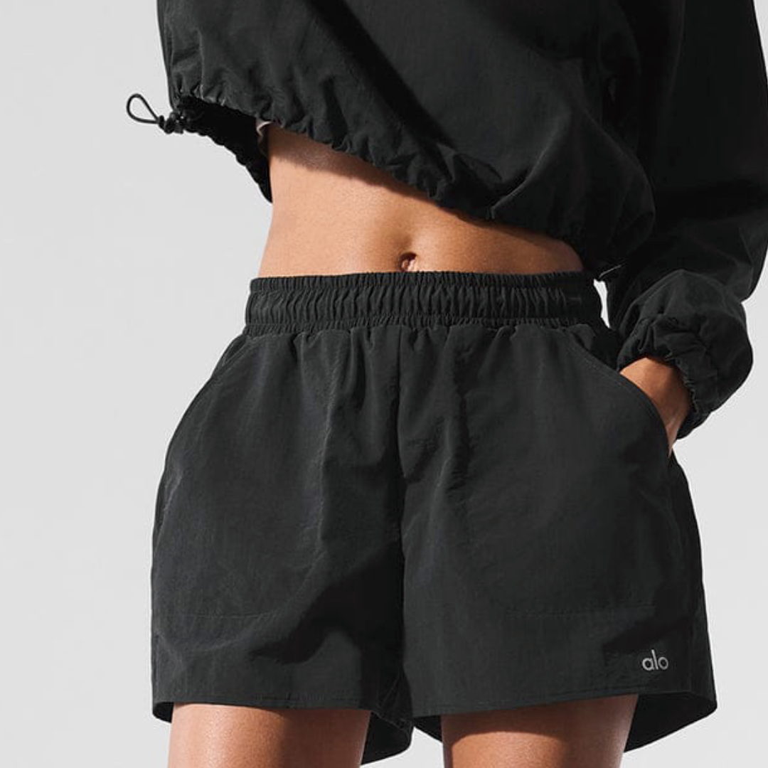 Alo Yoga Cropped Half-Zip Pullover & Flowy Training Short Set