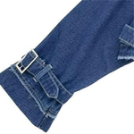 Cropped Belted Denim Jacket