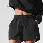 Alo Yoga Cropped Half-Zip Pullover & Flowy Training Short Set