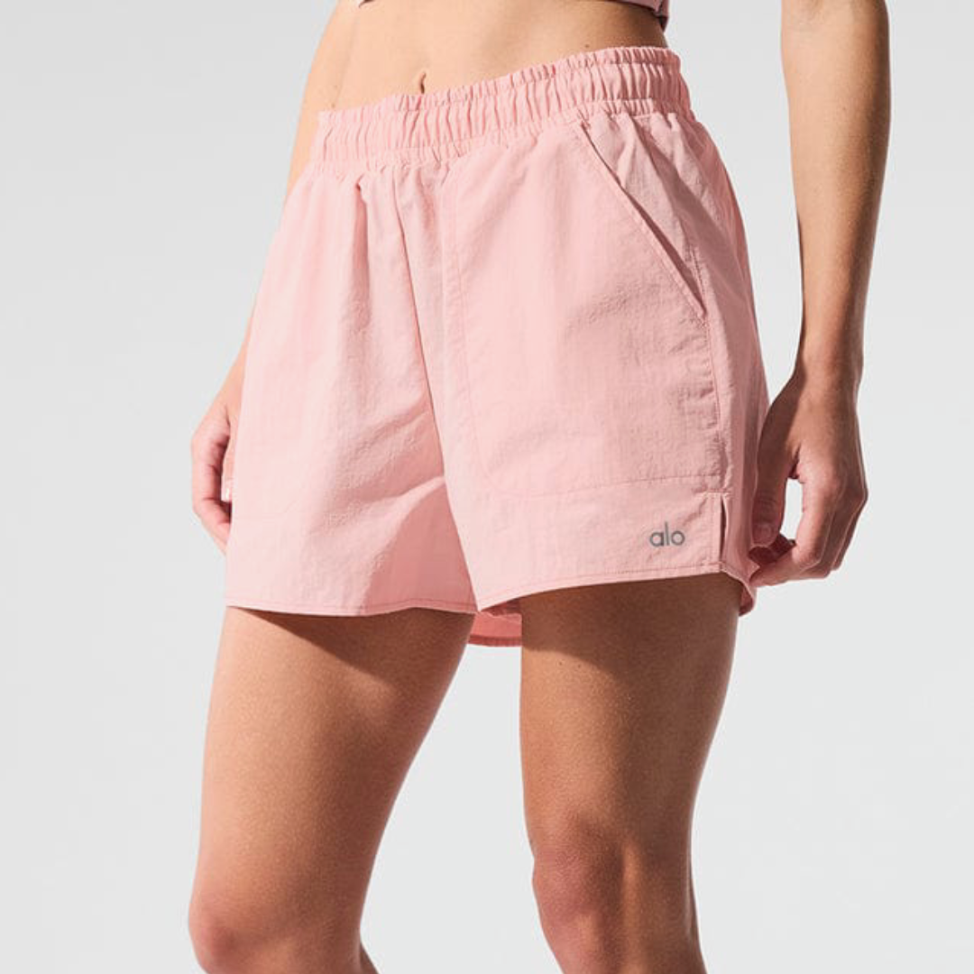Alo Yoga Cropped Half-Zip Pullover & Flowy Training Short Set