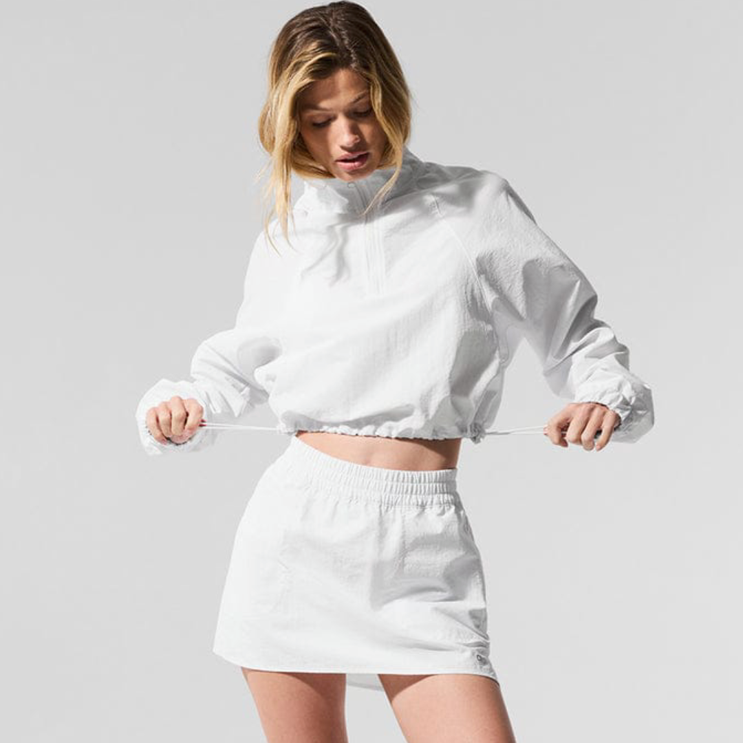 Alo Yoga Cropped Half-Zip Pullover & Flowy Training Short Set