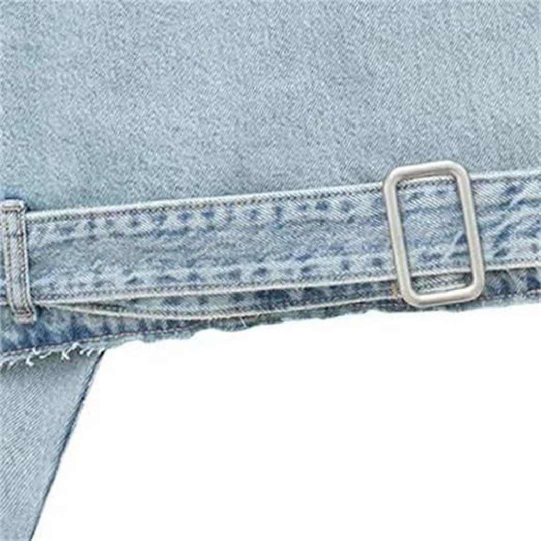 Cropped Belted Denim Jacket