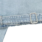 Cropped Belted Denim Jacket