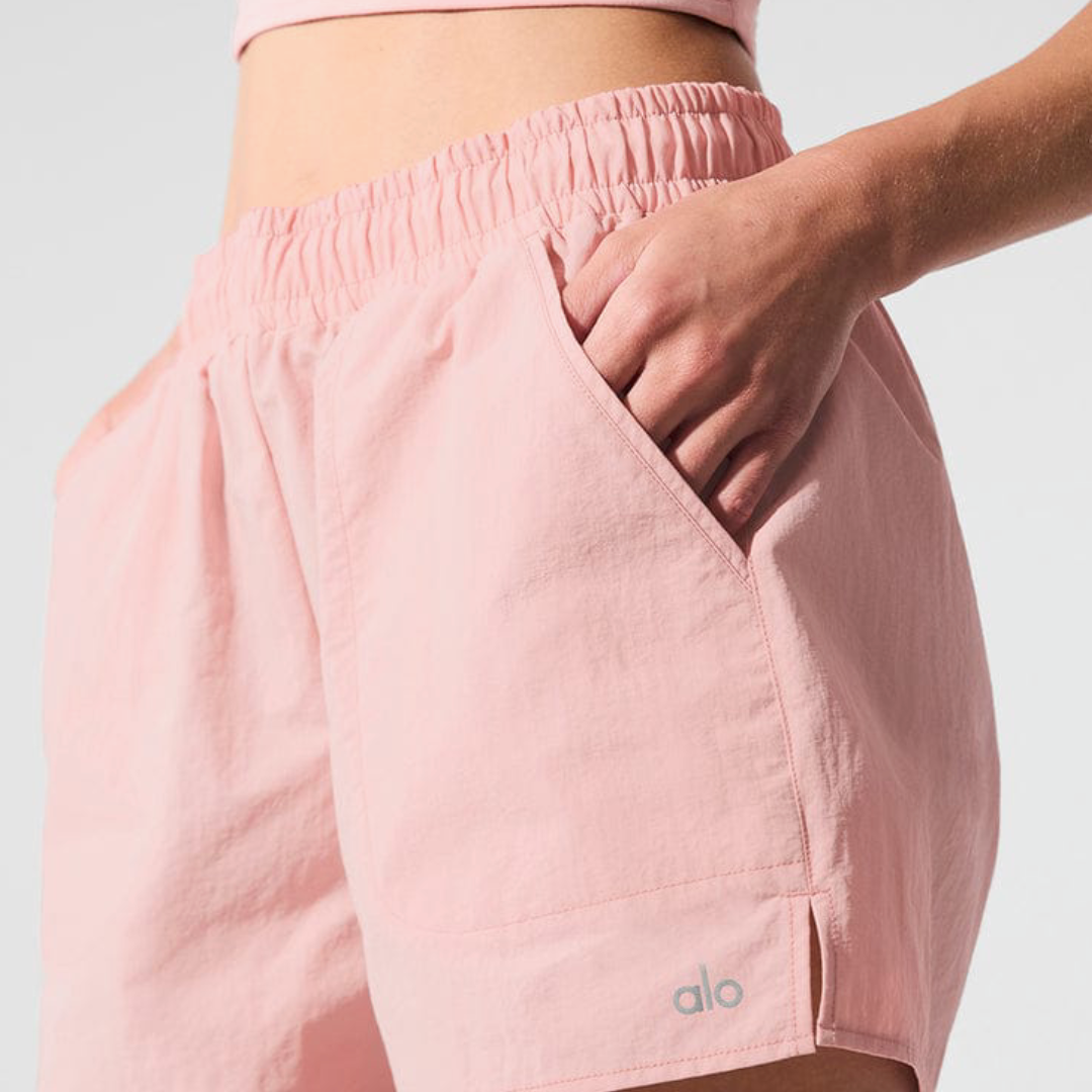 Alo Yoga Cropped Half-Zip Pullover & Flowy Training Short Set