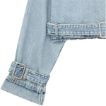 Cropped Belted Denim Jacket