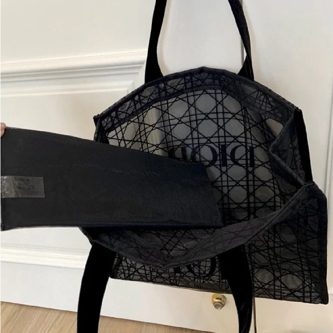 Dior Black Mesh Tote Bag