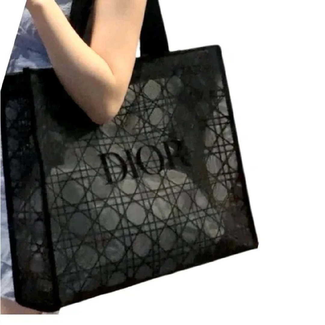 Dior Black Mesh Tote Bag