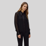 Balmain Sheer Shirt with Satin Collar