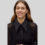 Balmain Sheer Shirt with Satin Collar