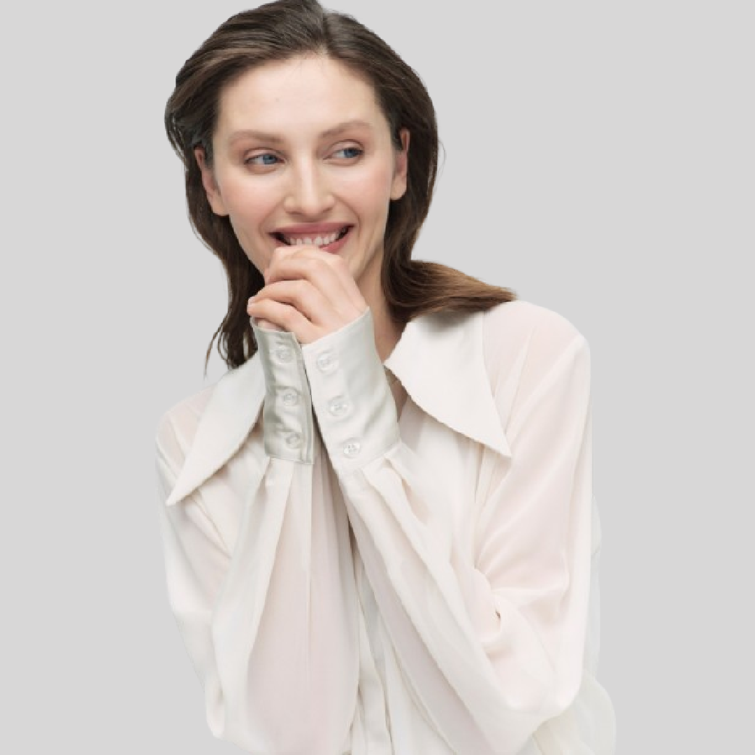 Balmain Sheer Shirt with Satin Collar