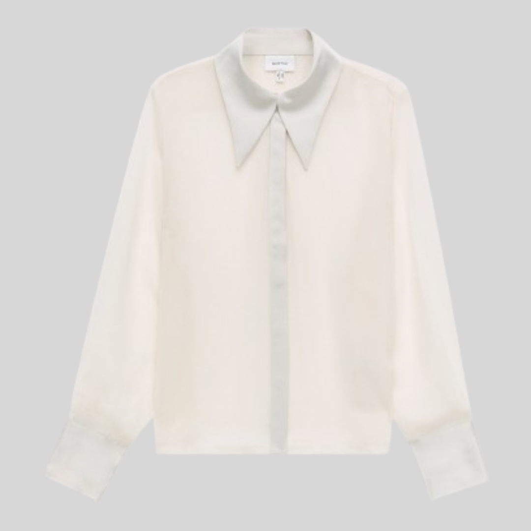 Balmain Sheer Shirt with Satin Collar