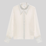 Balmain Sheer Shirt with Satin Collar